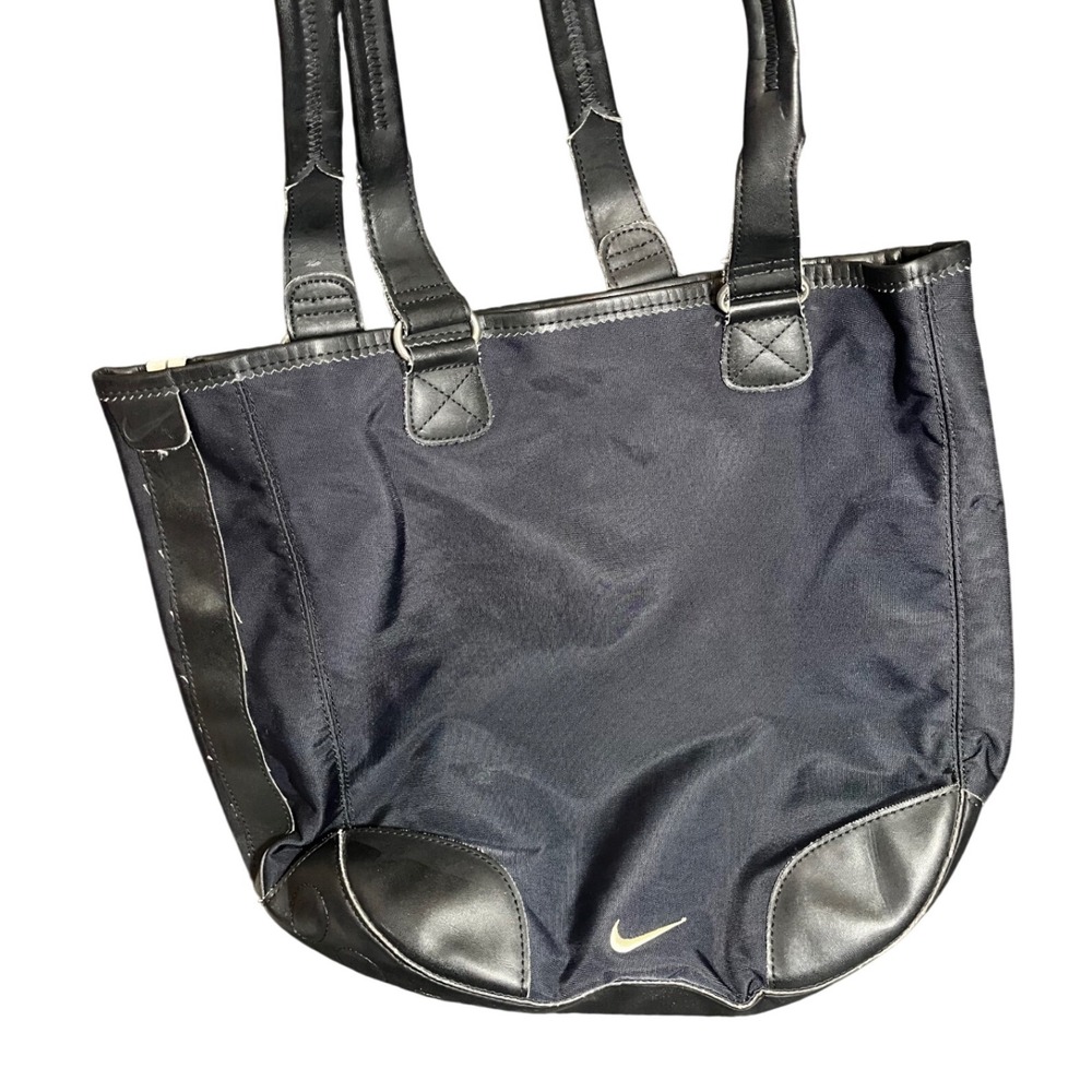 Vintage Y2K‎ Retro Nike Tote Shoulder Bag Black Navy Womens Gym Athletic